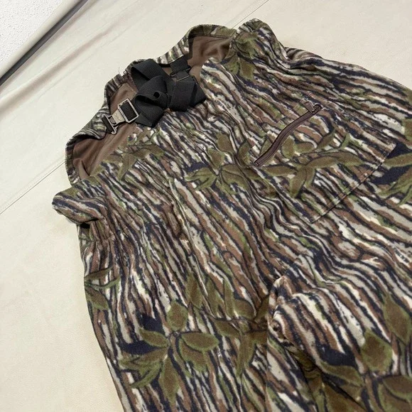 Cablelas Dry-Plus Coverall Me Brown Fleece Tree Bark Camo Insulate Hunt USA 3XL